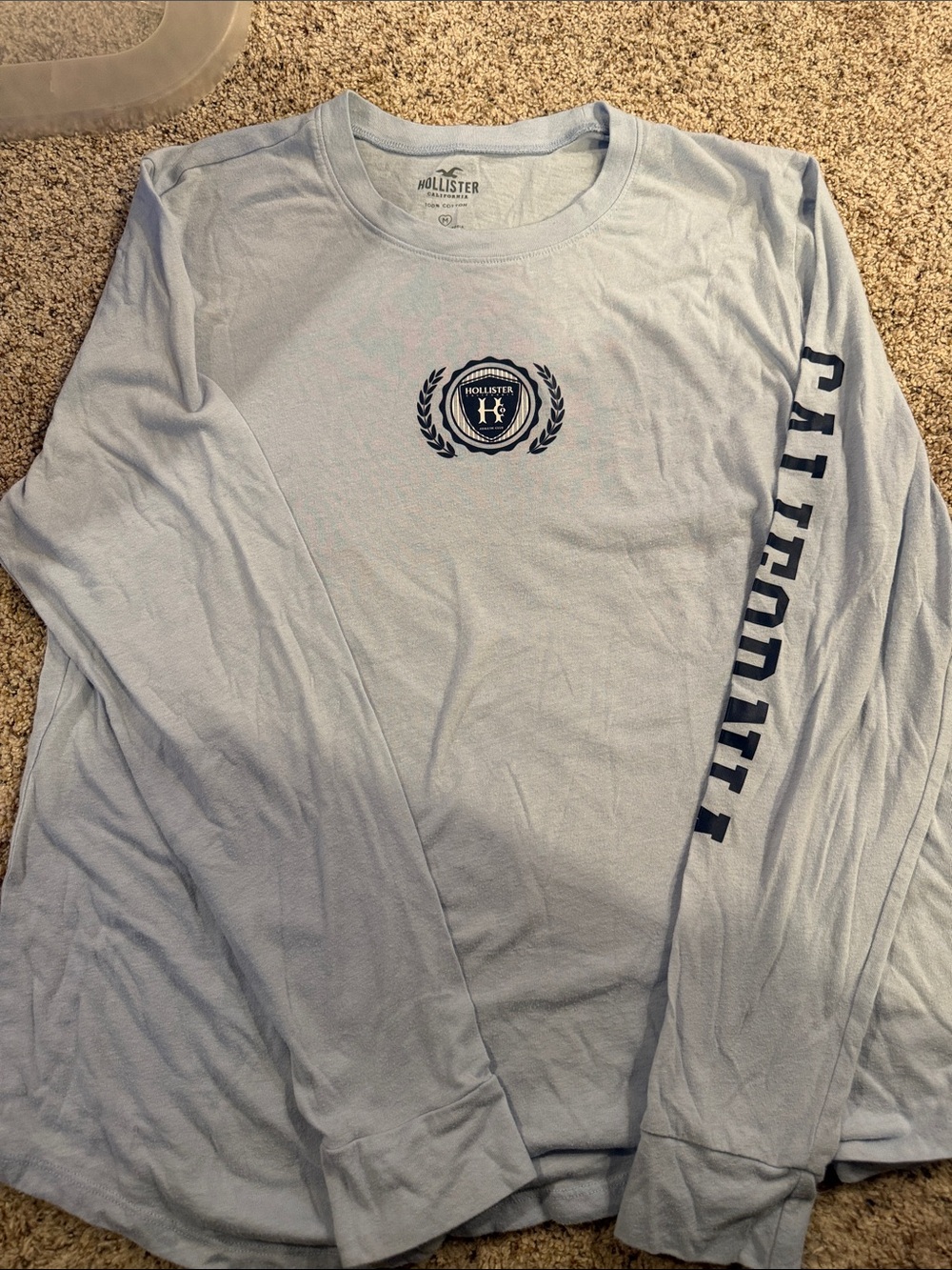 Hollister Light Blue Long Sleeve Logo Shirt